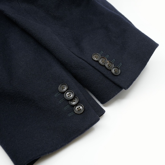 SUITSUPPLY Pure Wool Navy Overcoat Vicenza Int J4611 USA 38 Free CANALI Silk Tie - Picture 9 of 16